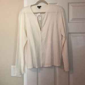 Ann Taylor zip front cardigan NWT